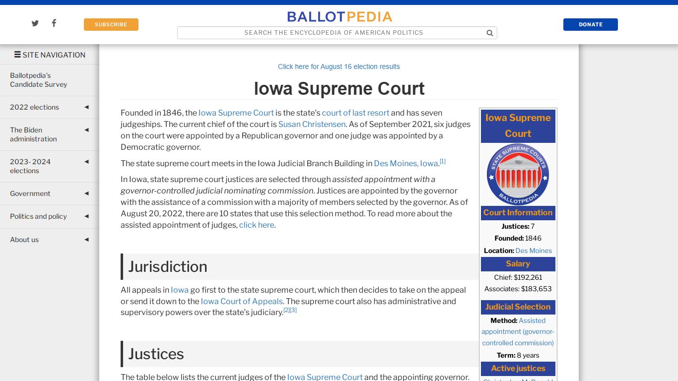 Iowa Supreme Court - Ballotpedia